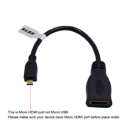 ZAMO 7.5 Inch Gold Plated Micro HDMI to HDMI male to female cable Adapter (cable adapter)-not support smart phones
