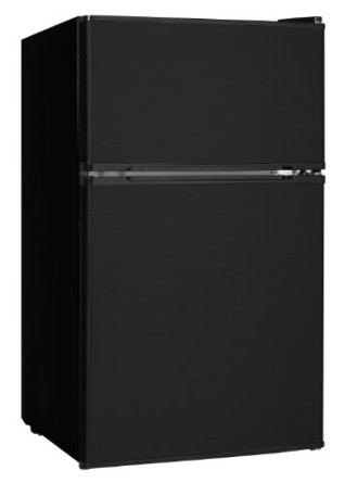 Midea WHD-113FB1 Compact Reversible Double Door Refrigerator and Freezer 31 Cubic Feet Black