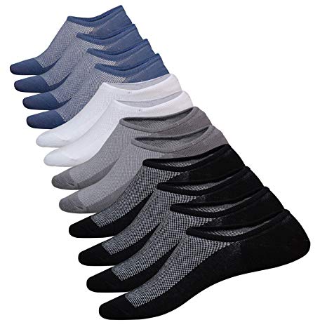 WSupikio No Show Socks Men 6 Pairs Cotton Mens Casual Non-Slip Low Cut Ankle Socks Size 6-12