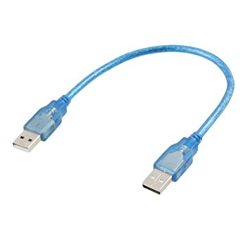 30cm 1 Ft USB 2.0 Type A/A Male to Male Extension Cable Cord Blue