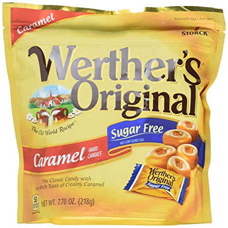 WERTHER'S ORIGINAL Sugar Free Caramel Hard Candies, 7.7 Ounce Bag, Hard Candy, Individually Wrapped Candy Caramels, Caramel Candy Sweets, Bag of Candy