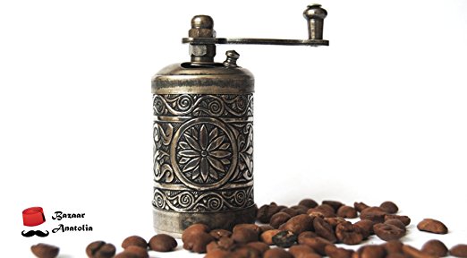 Turkish Handmade Grinder 3.0'', Spice Grinder, Salt Grinder, Pepper Mill (Dark Silver)
