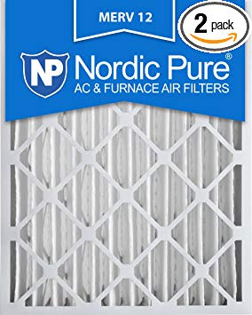 Nordic Pure 20x24x4 (3-5/8 Actual Depth) MERV 12 Pleated AC Furnace Air Filters 2 Pack