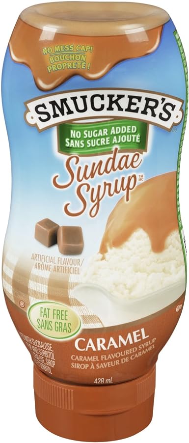Smucker's Sundae Syrup No Sugar Added Caramel Flavoured Syrup 428mL