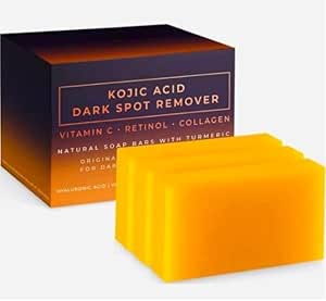 Kojic acid Dark Spot Correcting Soap with Vitamin C, Retinol and Collagen, Original Japanese Complex Infused with Hyaluronic Acid, Vitamin E, Shea Butter, Castile Olive Oil (3 * 100gm)