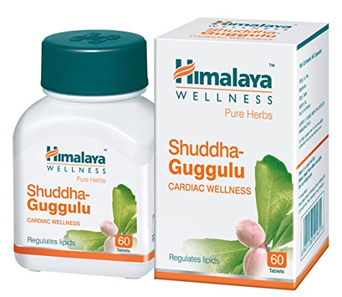 Himalaya Pure Herbs Shuddha Guggulu, Cardiac wellness Modulates blood lipid levels, Helps reduce excess cholesterol level in the blood- Pack of 60 Tablets