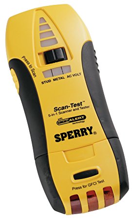 Sperry Instruments PD6902 5-In-1 Multi-Scanner & Electrical Tester, 120V AC, Stud Finder, Metal Scanner, Non-Contact AC Voltage Detection, GFCI Test Functionality, Audio & Visual Indication, 2 Pc. Kit