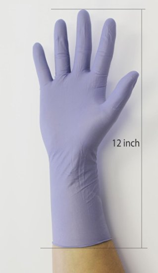 Infi-Touch, Nitrile Gloves, Powder Free, Hypoallergenic, 12" Length, Disposable, 6 mil Thickness, Steel Blue, (50 Gloves Count) (Medium)