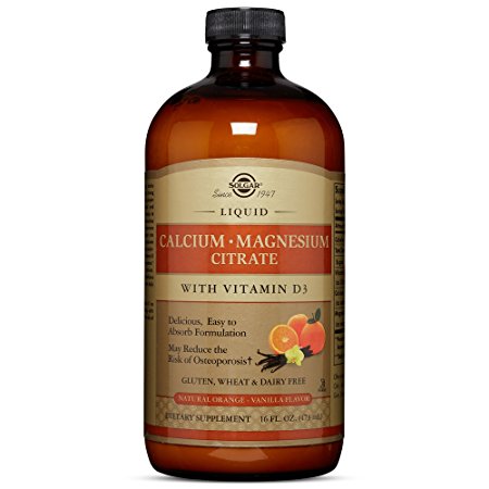 Solgar - Liquid Calcium Magnesium Citrate with Vitamin D3, Natural Orange-Vanilla, 16 oz