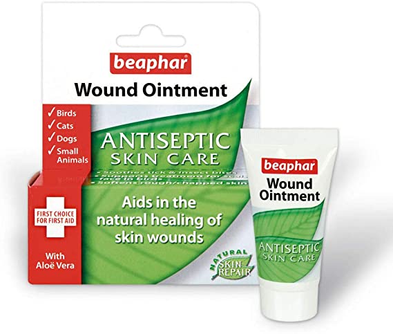 Beaphar Antiseptic Wound Ointment Skin Care for Dogs Cats Birds Small Animals (Wound Ointment)