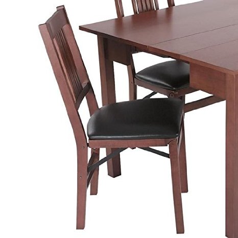 True Mission Folding Chair in Warm Fruitwood Finish - Set of 2