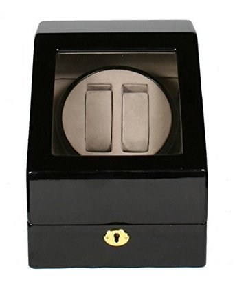 Kendal Black Double Automatic Wood Watch Winder 3 storages