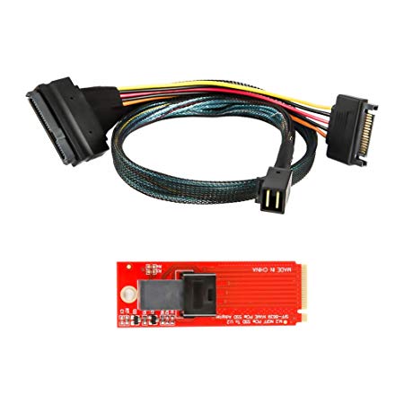 CableCreation 1 Pcs SFF-8639 to SFF-8643 Cable & 1 Pcs SFF-8639 to SFF-8643 Adapter, M.2 to U.2 Adapter, Compatible Mainboard Intel SSD 750 P3600 P3700