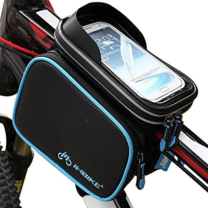 INBIKE Top Tube Bag, Waterproof Bicycle Front Frame Pannier Bag With Touch Screen Phone Case