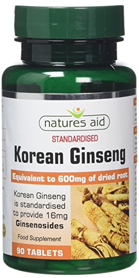 Natures Aid Korean Ginseng 40mg - Pack of 90 Tablets