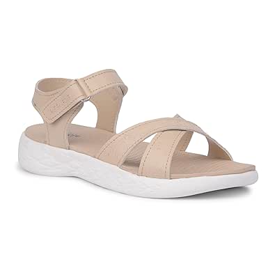 Liberty Healers FINCY-2E Casual Sandal For Women With PU Upper | Lightweight, Durable & Non-Slip | Stylish & All Purpose | Molded EVA Insole | Travel Friendly | Comfortable Footbed