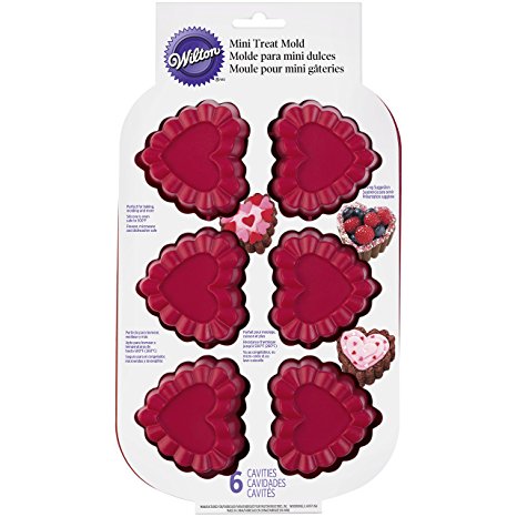 Wilton Ruffled 6 Cavity Silicone Heart Mold Pan