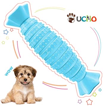 ucho Dog Toys Dog Chew Toys Teething Dog Bones Durable Tough Interactive Pet Toys for for Puppy, Small & Medium Dogs Sugar Shaped Christmas Dog Birthday Gift