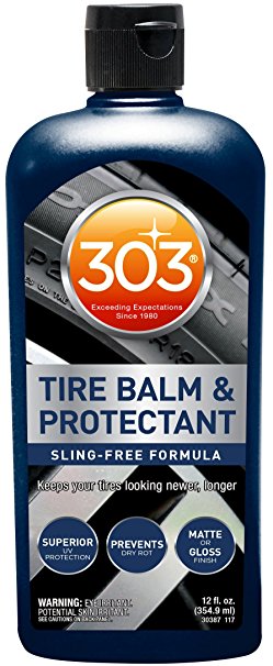 303 Tire Balm – Tire shine with UV Protectant, No over spray, mess free water based chemistry. Keeps all your tires on your cars, trucks looking cleaner and newer. 12 fl. oz.