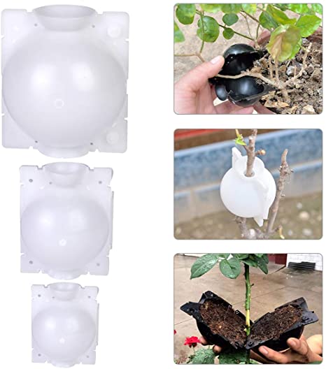 Litthing Reusable Plant Rooting Device High Pressure Propagation Ball, Plant Rooter Box,High Pressure Box Grafting, Effective Asexual Reproduction Equipment for Rose, Tree, Fruit Bushe (White)