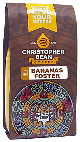 Christopher Bean Coffee Flavored Ground Coffee, Bananas Foster, 12 Ounce