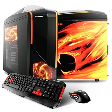 iBUYPOWER AM500G Gaming Desktop - Intel i7-6700 Quad Core 3.4GHz, 8GB DDR4 RAM, 1TB HDD, 24X DVD, NVIDIA GTX 1060 6GB, Wi-Fi USB Adapter, Windows 10 Home 64-Bit