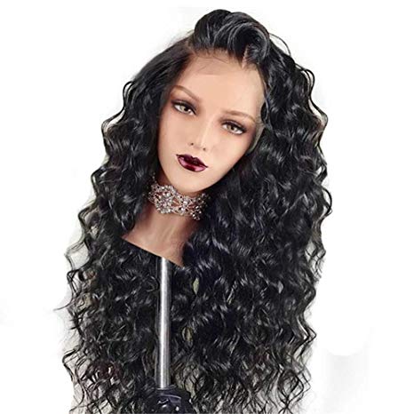 360 Lace Frontal Wigs Loose Curly Brazilian Remy Human Hair Lace Wig with Baby Hair for Women 360 Lace Wigs Natural Color 150% Density 20 inch