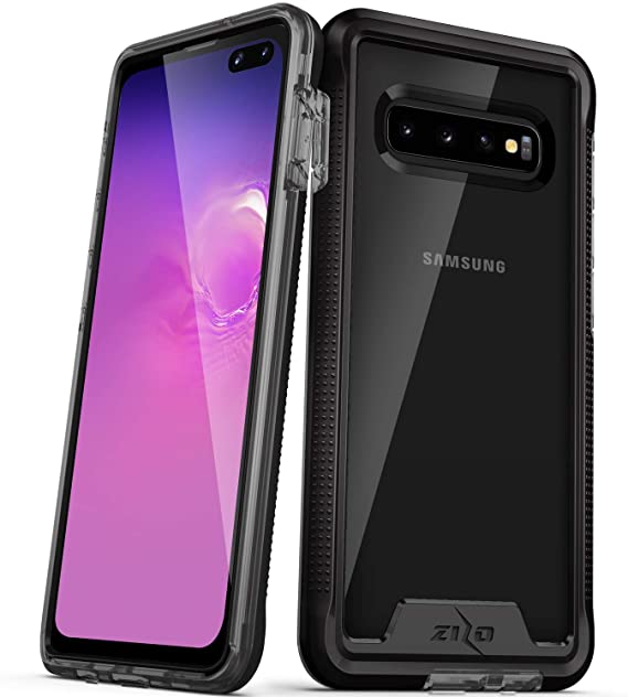 ZIZO ION Series for Samsung Galaxy S10 Plus Triple Layered Hybrid Case Military Grade Drop Tested Black Smoke