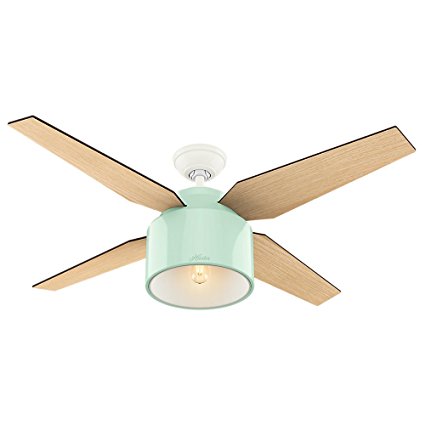 Hunter 59258 Contemporary Cranbrook Mint Ceiling Fan With Light & Remote, 52"