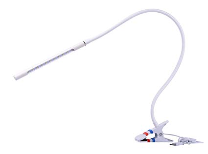 Amazlab DL3 LED Steel Extra-long Flexible Necked Touch Sensor Seamlessly Touch Dimmable Portable Desk Lamp with a Super Sure Clamp and Anti-scratch Bands,white
