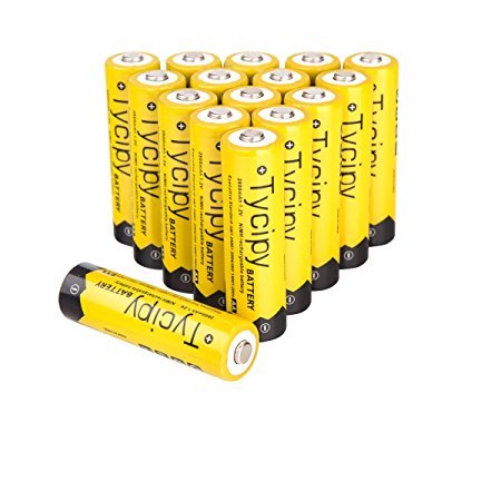 Tycipy 16 Pack 1.2V 2800mAh Rechargeable Ni-MH AA Batteries