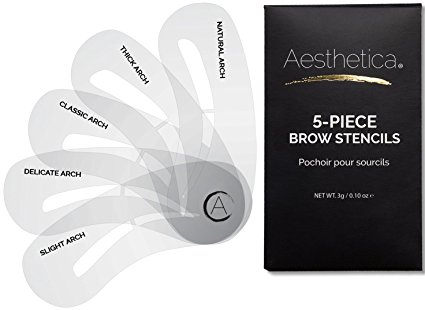 Aesthetica 5-Piece Brow Stencils - Easy-to-Use Eyebrow Shaping & Defining Stencils - Step by Step Instructions Included