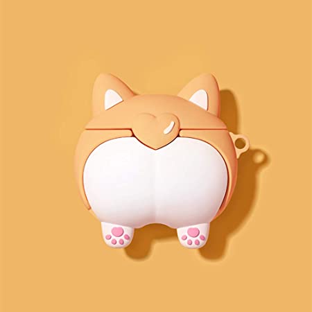 Compatible with Airpods Case, Silicone 3D Cute Animal Corgi Fun Cartoon Character Airpod Cover, Kawaii Funny Fashion Cool Design Skin, Shockproof Cases (AirPods Pro,Lovely Ass)