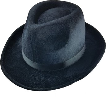 Black Fedora Gangster Hat Costume Accessory - Funny Party Hats