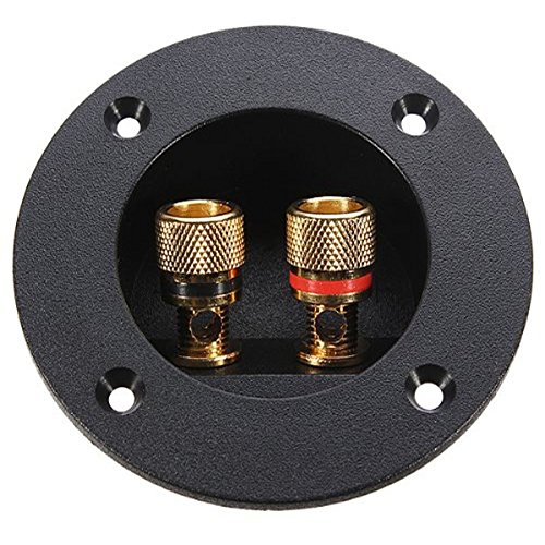 PIXNOR DIY Home Car Stereo 2-Way Speaker Box Terminal Binding Post Round Screw Cup Connector Subwoofer Plug (Black)