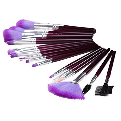 ABOEL - 16pcs Professional Cosmetic Makeup Make up Brush Brushes Set Kit With Purple Bag Case