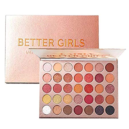 High Pigmented Eyeshadow Palette Matte   Shimmer 35 Fall Colors Makeup Natural Bronze Warm Neutral Smokey Blendable Waterproof Creamy Eye Shadows Cosmetic Kit