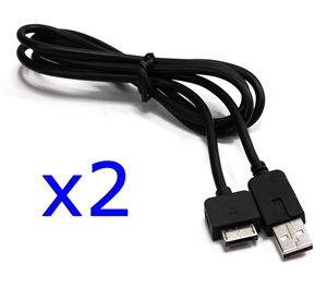 Bluecell 2 pcs Black 1.1 Meters replacement USB Data/charge/Sync cable for PS Playstation Vita
