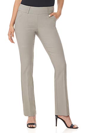 Rekucci Women's Ease in to Comfort Fit Classic Bootcut Pant w/Tummy Control