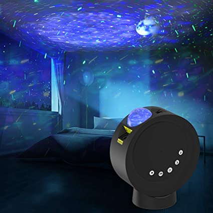 Star Projector Galaxy Moon Night Light for Kids Bedroom Remote Control 4000mAh Battery Nebula Projector Lamp for Game Room Party Decor Mood Lighting Ambiance Gift for Children and Adults (Black)