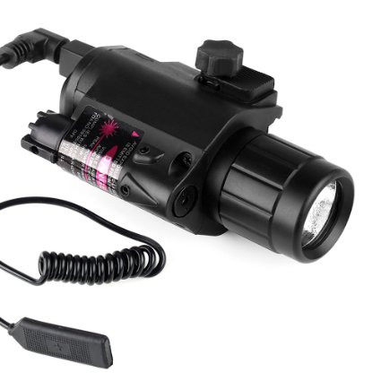 VERY100 Red Laser with 200 Lumen Tactical Flashlight
