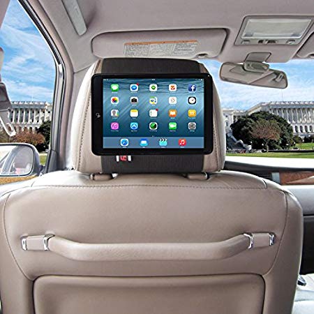 TFY Car Headrest Mount Holder for iPad Mini 4, Fast-Attach Fast-Release Edition, Black