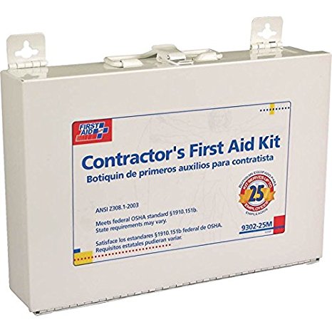 First Aid Only Contractor's First Aid Kit, Metal Case, 3.61 Pound