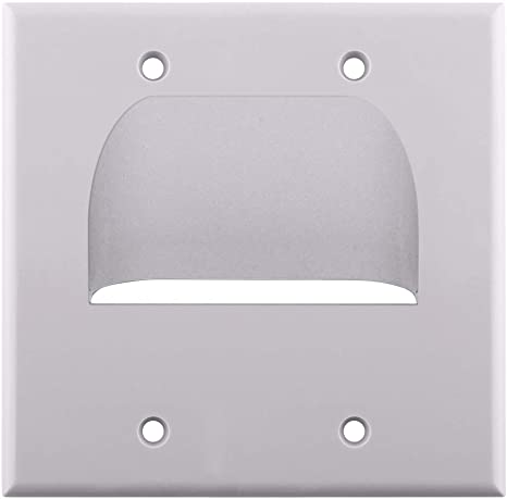 Inverted Dual-Gang Bundled Wall Plate, White