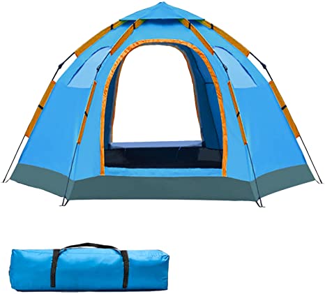 Pop Up Tent Family Camping Tent 4 5 6 Person Tent Portable Instant Tent Automatic Tent Windproof for Camping Hiking Mountaineering【Attention: not for Heavy rain】