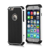 iPhone 6s Case isYoung PCTPU Dual Layer Super Tough with Shock Absorption Interior Grid Design  Screen Protector  Stylus White