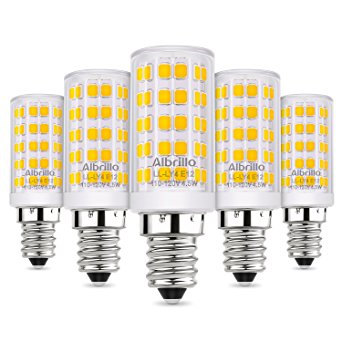 Albrillo E12 LED Bulb Candelabra Base 5W, 60 Watt Equivalent, Warm White 3000K, Non - Dimmable Light Bulbs, 5 Pack