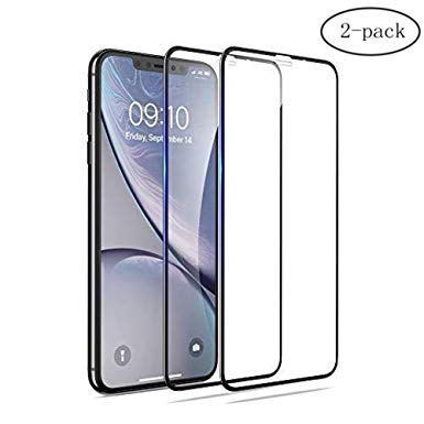 2-Pack, Compatible with iPhone Xs Max Screen Protector, Edge to Edge, 9H Hardness, Anti-Scratch, 3D Curved,6.5 inch, Tempered Glass Compatible for iPhone Xs Max