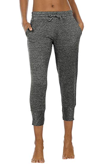 icyzone Women's Active Joggers Sweatpants - Athletic Yoga Lounge Capris with Pockets