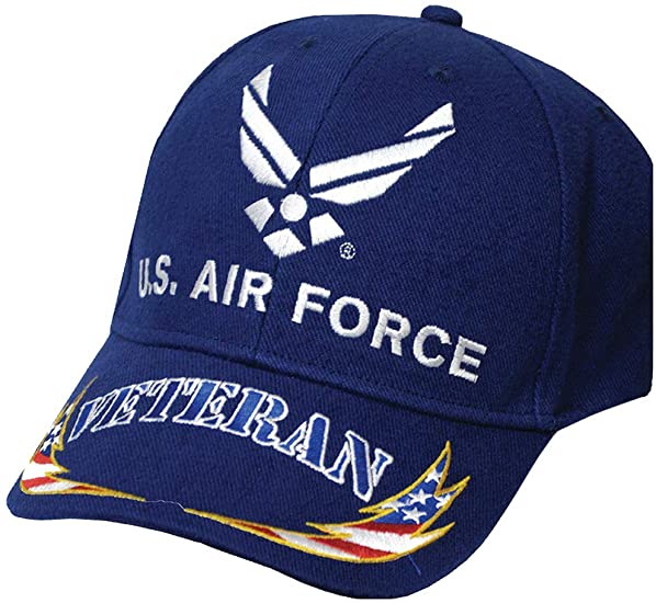 Eagle Emblems, INC. US Air Force Symbol Veteran Cap 100% Cotton w/Embroidered Branch Logo (Flag)